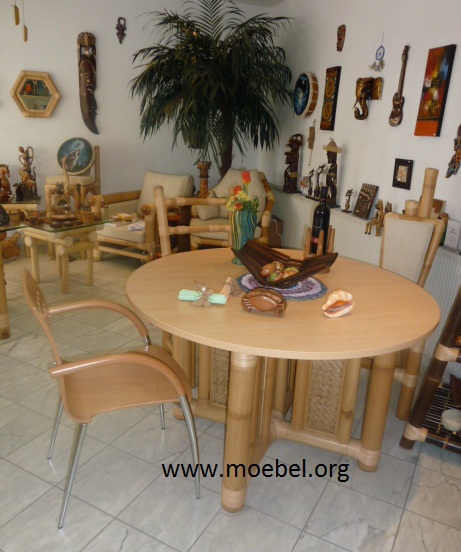 Bambuseinrichtung f�r Winterg�rten, Esszimmer oder Fremdenzimmer: St�hle und Tische