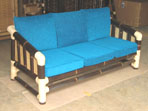 Couch aus Bambus, Bambussofa aus schwarzem Bambus