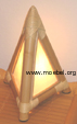 Bambuslampe, Lampe aus Bambus mit Stoffbezug, Bambusmöbel, Spitzlampe klein