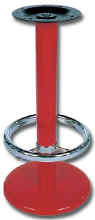 Barhockergestell mit Fusttze / Furing verchromt, Gestell rot pulverbeschichtet ---> www.barhocker.info