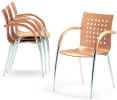 Stühle / Stapelstühle mit Armlehne, Modell "Ingrid", gepolstert, stapelbare Sessel / Stühle