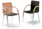 Stühle / Stapelstühle Modell "Ingrid", gepolstert, stapelbare Sessel / Stühle